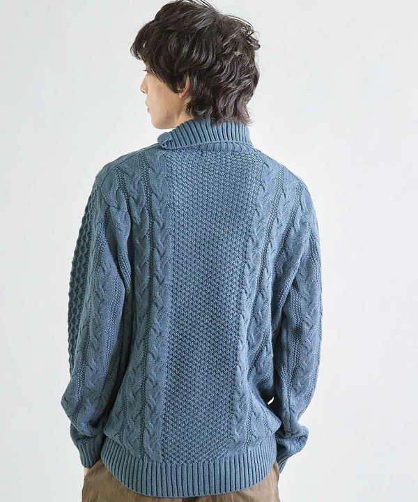 【ウォッシャブル素材】ドクターネックケーブルニット 詳細画像 18