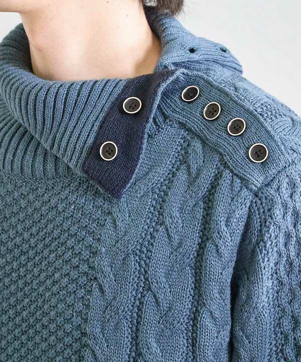 【ウォッシャブル素材】ドクターネックケーブルニット 詳細画像 19