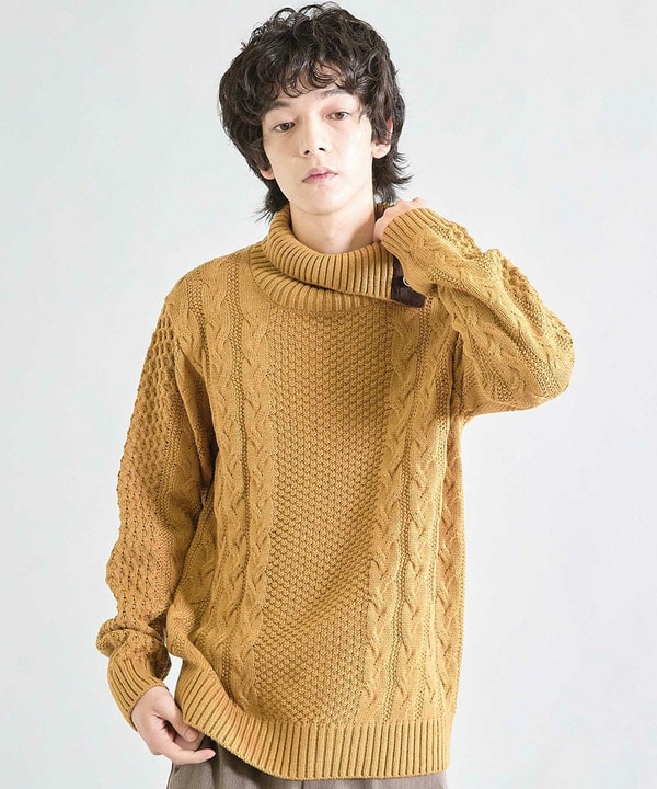 【ウォッシャブル素材】ドクターネックケーブルニット 詳細画像 21