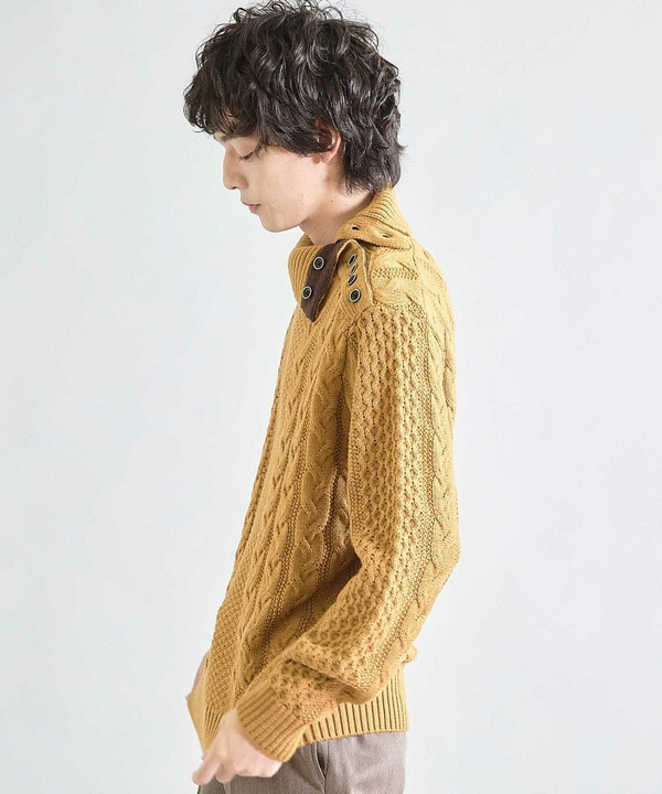 【ウォッシャブル素材】ドクターネックケーブルニット 詳細画像 22