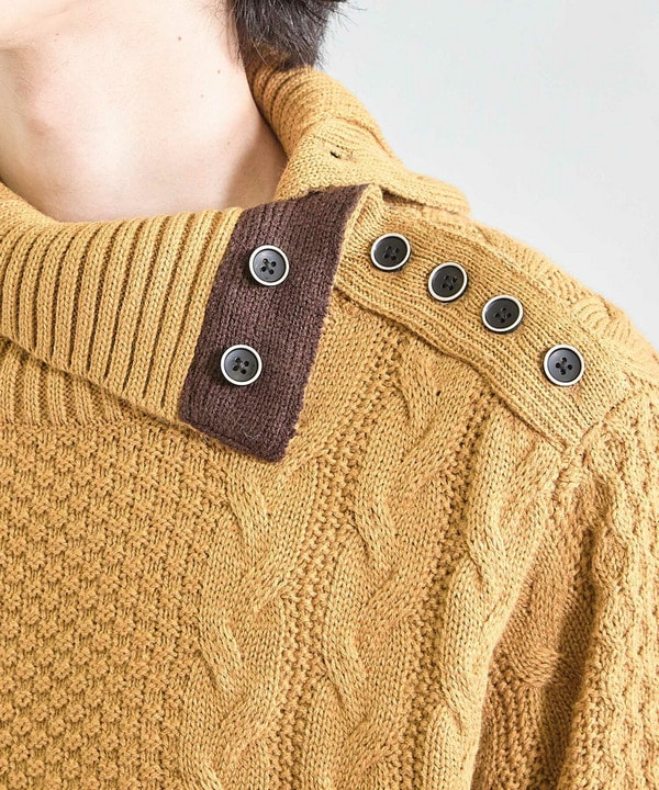 【ウォッシャブル素材】ドクターネックケーブルニット 詳細画像 23