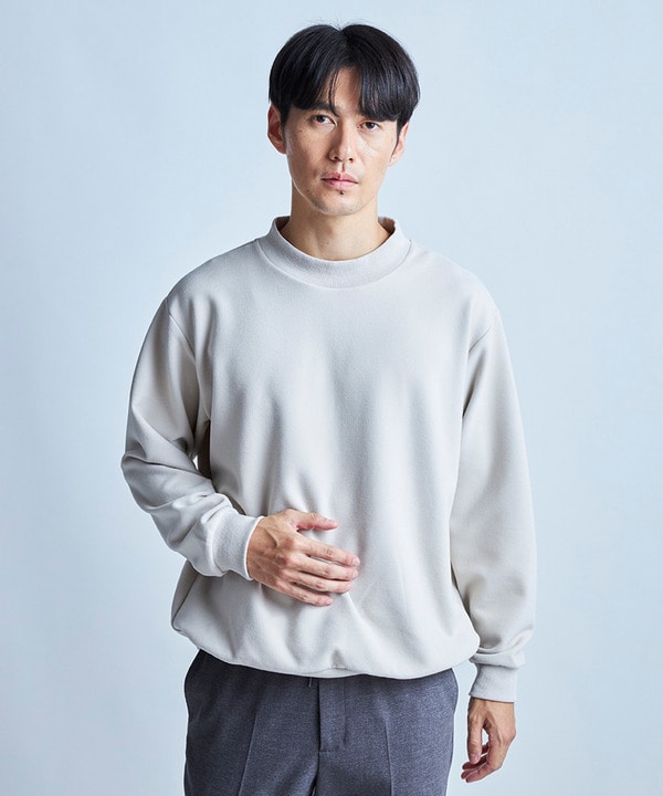 モックネック起毛ポンチスウェット 詳細画像 1