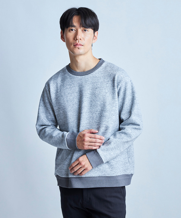 カルゼ調ボンディングニットソー 詳細画像 グレー 1