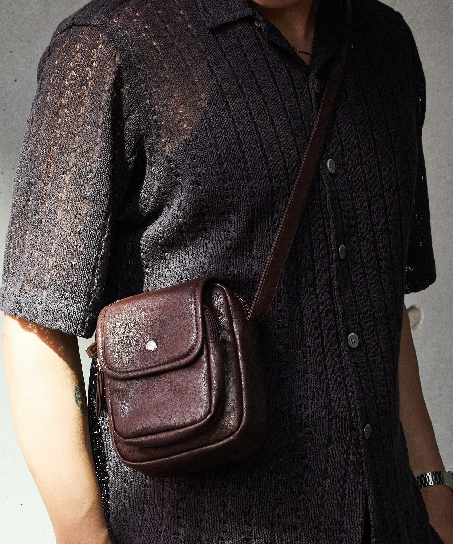 レザーライクミニショルダーバッグ｜メンズファッション通販 MEN'S