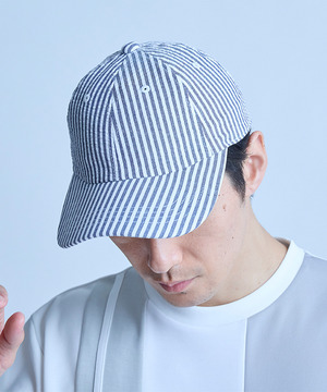 シアサッカー6パネルキャップ