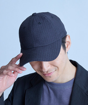 シアサッカー6パネルキャップ