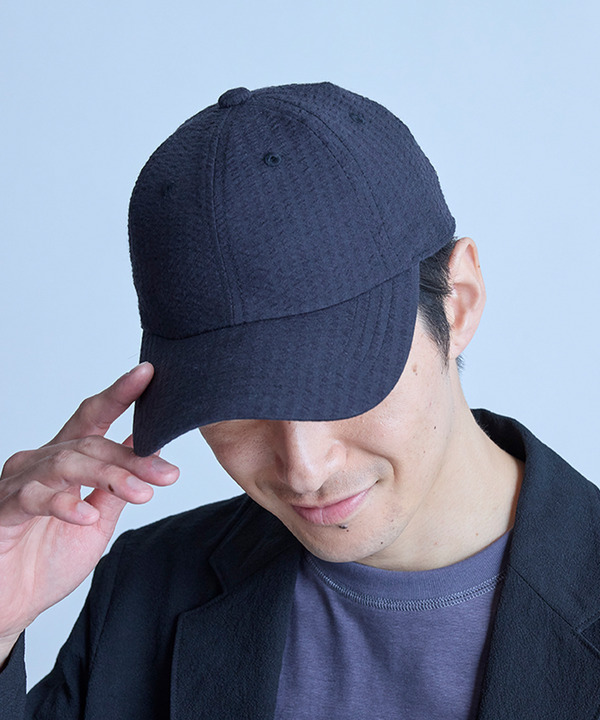 シアサッカー6パネルキャップ 詳細画像 ブラック 1