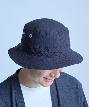 シアサッカーバケットハット