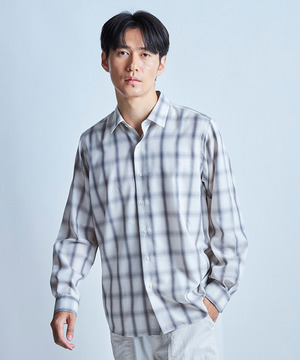 オンブレーチェックシャツ