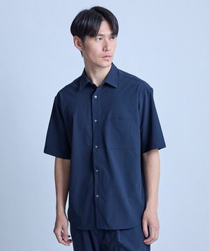 ドットメッシュレギュラーカラーシャツ〈ストレッチ・マシンウォッシャブル・軽量・接触冷感・通気性〉