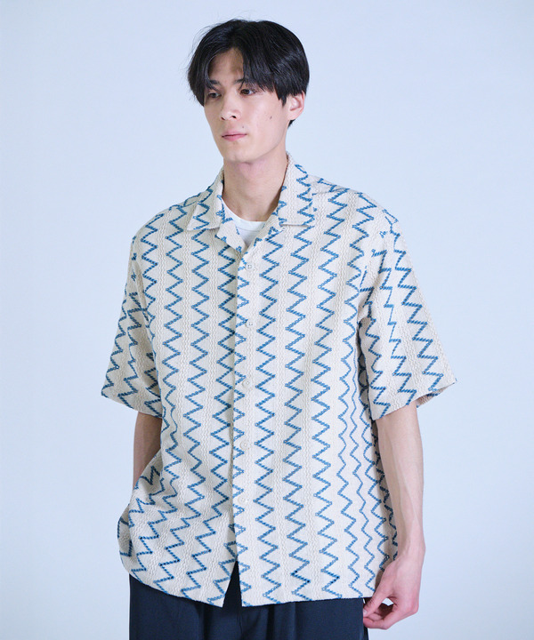 インドクロシェオープンカラーシャツ＜ハンドウォッシャブル・通気性＞ 詳細画像 2