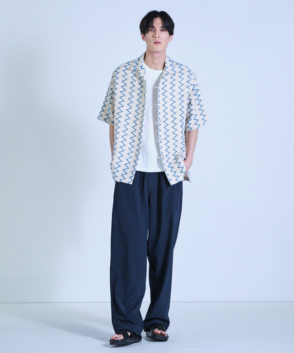 インドクロシェオープンカラーシャツ＜ハンドウォッシャブル・通気性＞ 詳細画像 3