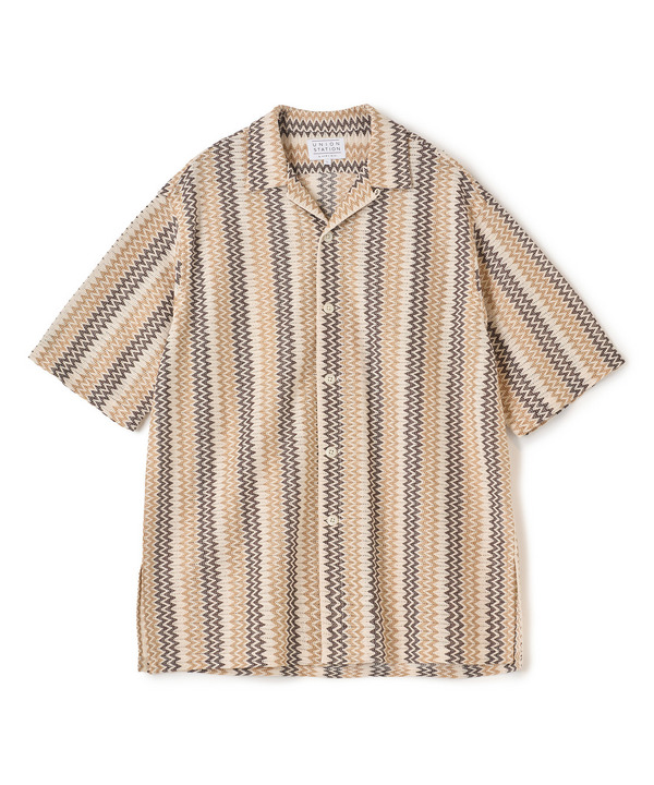 インドクロシェオープンカラーシャツ＜ハンドウォッシャブル・通気性＞ 詳細画像 ベージュ系 1