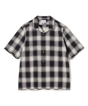 オンブレーチェックオープンカラー半袖シャツ＜ハンドウォッシャブル＞