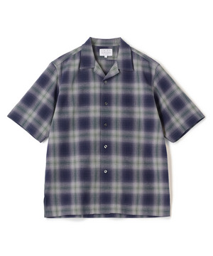 オンブレーチェックオープンカラー半袖シャツ＜ハンドウォッシャブル＞