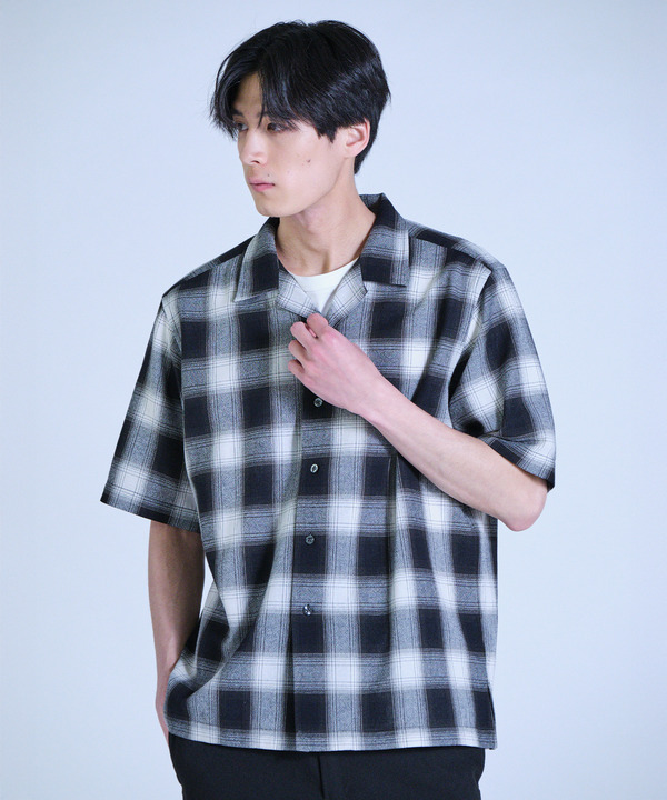 オンブレーチェックオープンカラー半袖シャツ＜ハンドウォッシャブル＞ 詳細画像 10