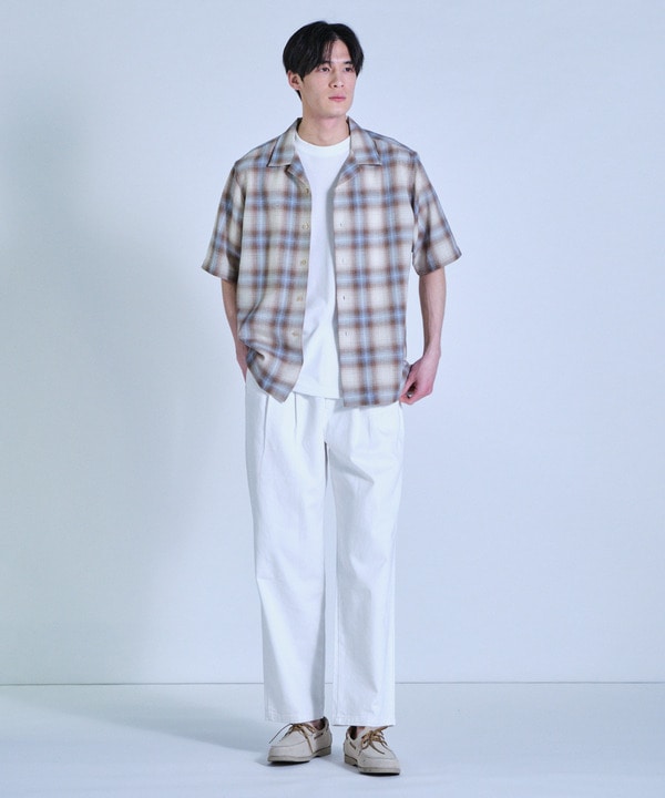 オンブレーチェックオープンカラー半袖シャツ＜ハンドウォッシャブル＞ 詳細画像 3