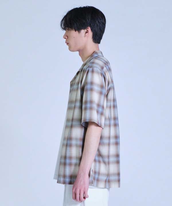 オンブレーチェックオープンカラー半袖シャツ＜ハンドウォッシャブル＞ 詳細画像 4