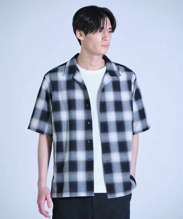 オンブレーチェックオープンカラー半袖シャツ＜ハンドウォッシャブル＞ 詳細画像 9