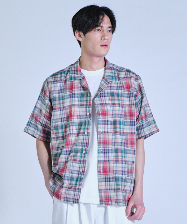 マドラスチェックダブルガーゼ半袖シャツ＜ハンドウォッシャブル・通気性＞ 詳細画像 1