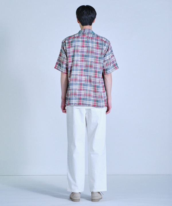 マドラスチェックダブルガーゼ半袖シャツ＜ハンドウォッシャブル・通気性＞ 詳細画像 4