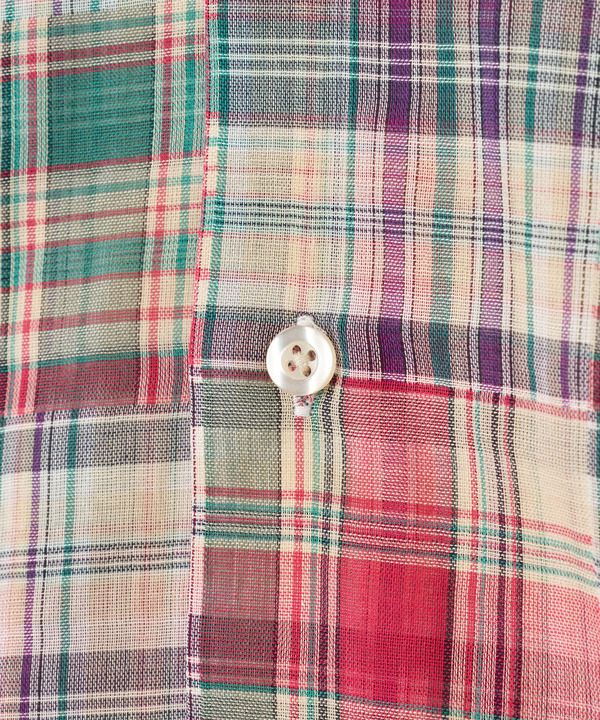 マドラスチェックダブルガーゼ半袖シャツ＜ハンドウォッシャブル・通気性＞ 詳細画像 8