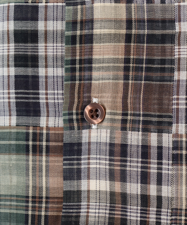 マドラスチェックダブルガーゼ半袖シャツ＜ハンドウォッシャブル・通気性＞ 詳細画像 9