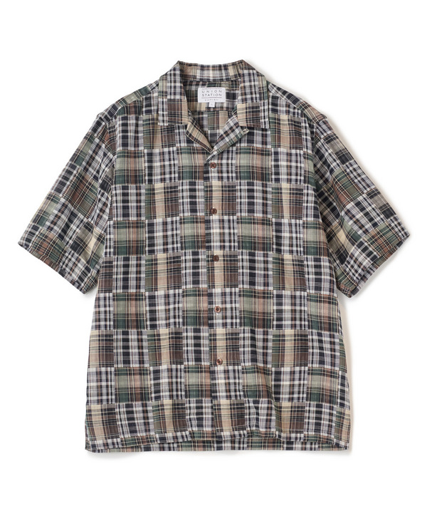 マドラスチェックダブルガーゼ半袖シャツ＜ハンドウォッシャブル・通気性＞ 詳細画像 グレー系 1