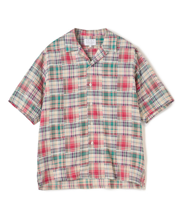 マドラスチェックダブルガーゼ半袖シャツ＜ハンドウォッシャブル・通気性＞ 詳細画像 ベージュ系 1