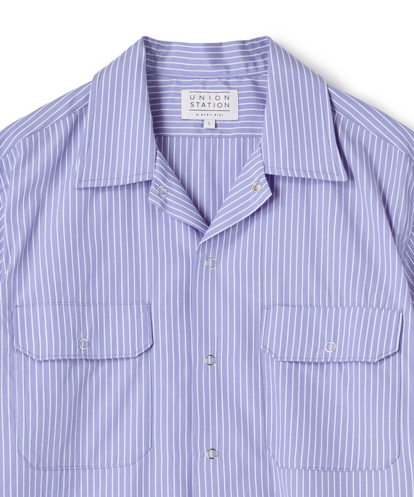 ポプリンストライプ半袖ワークシャツ 詳細画像 11