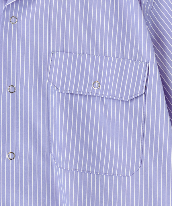 ポプリンストライプ半袖ワークシャツ 詳細画像 12