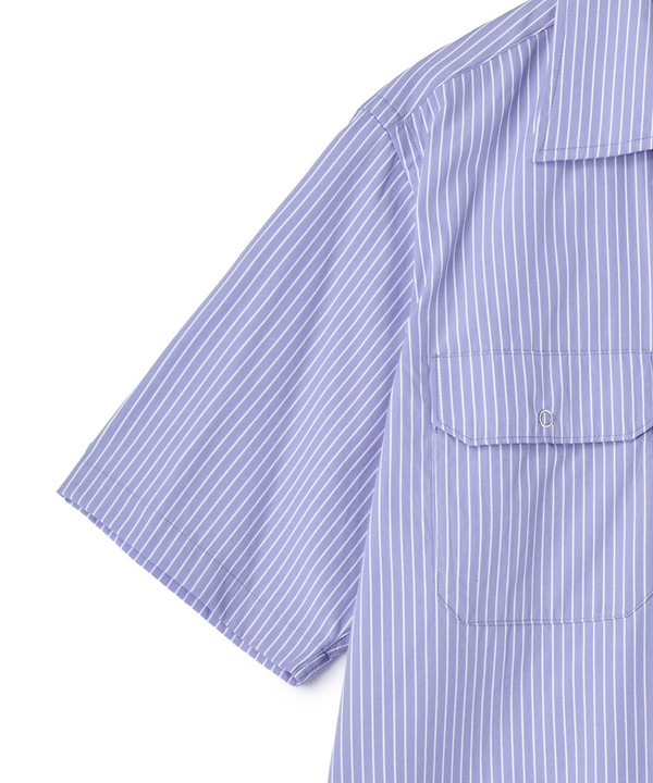 ポプリンストライプ半袖ワークシャツ 詳細画像 15