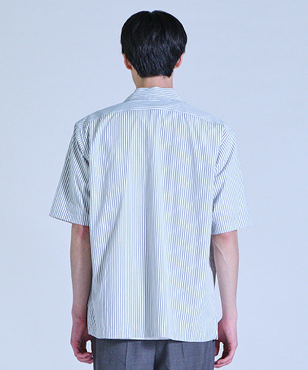ポプリンストライプ半袖ワークシャツ 詳細画像 5