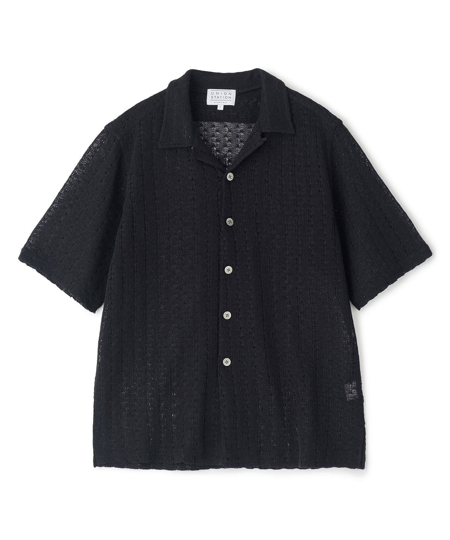 Ms.レース シャツ mizuiro ind｜コットン レース スタンドカラー ワイド 長袖シャツ 1