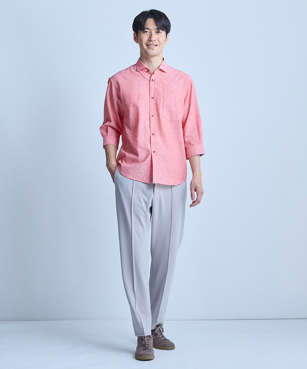 【COOLMAX】フレンチリネン7分袖シャツ＜マシンウォッシャブル・通気性＞ 詳細画像 11