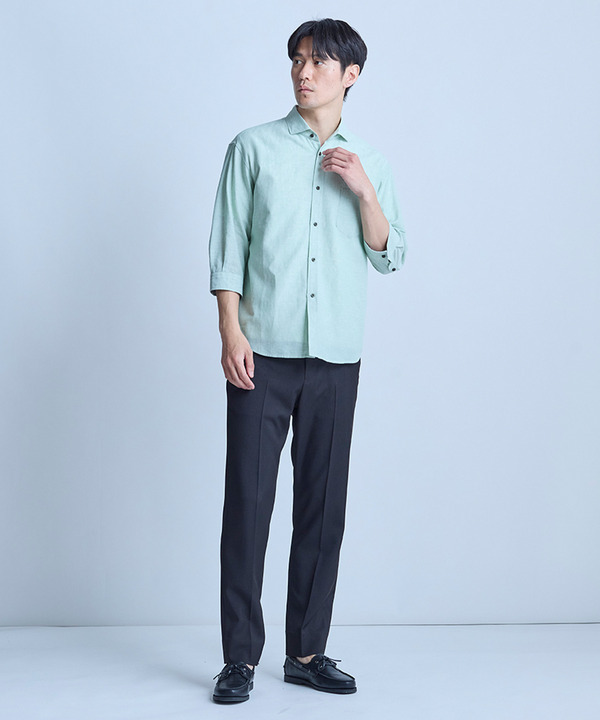 【COOLMAX】フレンチリネン7分袖シャツ＜マシンウォッシャブル・通気性＞ 詳細画像 17