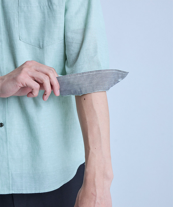 【COOLMAX】フレンチリネン7分袖シャツ＜マシンウォッシャブル・通気性＞ 詳細画像 18