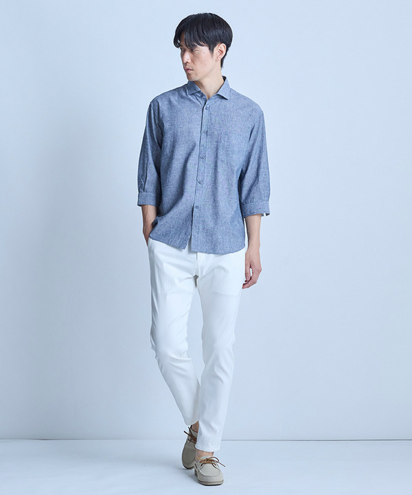 【COOLMAX】フレンチリネン7分袖シャツ＜マシンウォッシャブル・通気性＞ 詳細画像 23