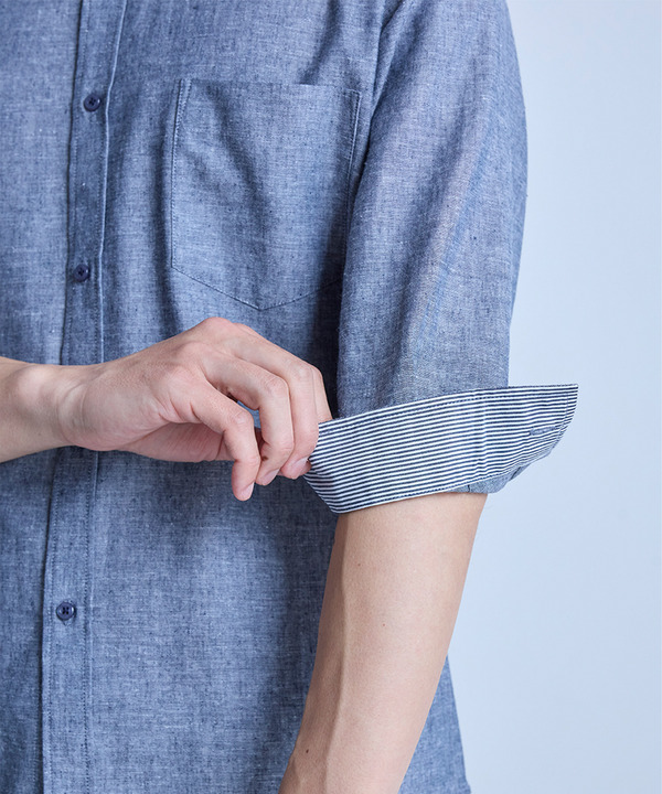 【COOLMAX】フレンチリネン7分袖シャツ＜マシンウォッシャブル・通気性＞ 詳細画像 24