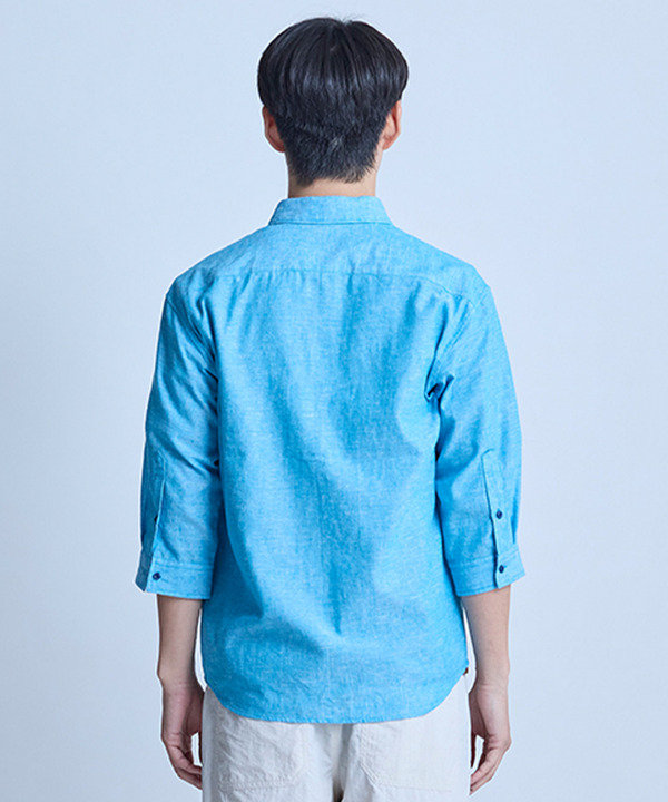 【COOLMAX】フレンチリネン7分袖シャツ＜マシンウォッシャブル・通気性＞ 詳細画像 7