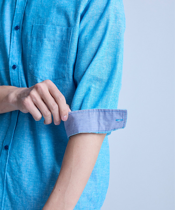 【COOLMAX】フレンチリネン7分袖シャツ＜マシンウォッシャブル・通気性＞ 詳細画像 9