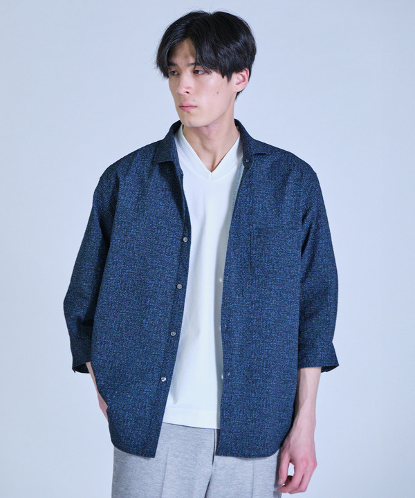 プリントシアサッカークロップドスリーブシャツ 詳細画像 13