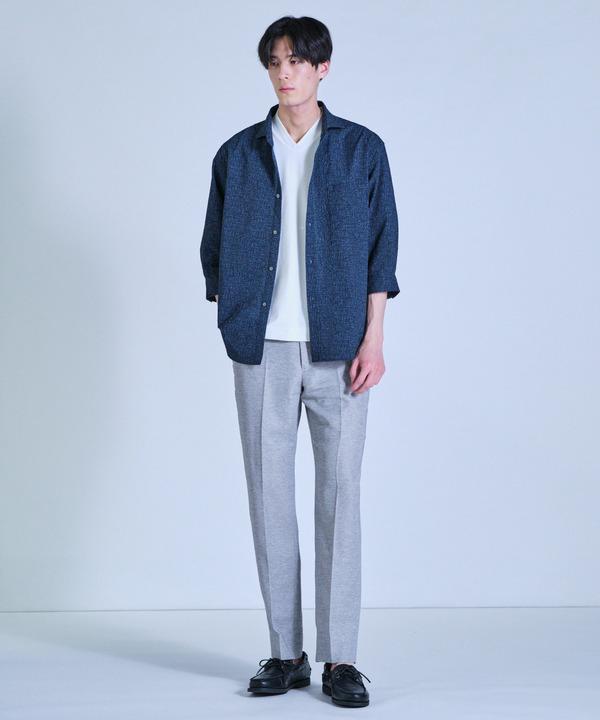 プリントシアサッカークロップドスリーブシャツ 詳細画像 15