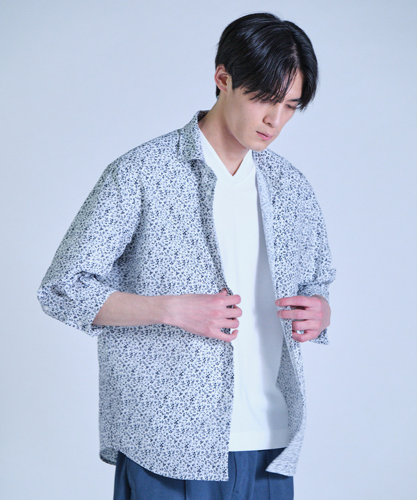 プリントシアサッカークロップドスリーブシャツ 詳細画像 18