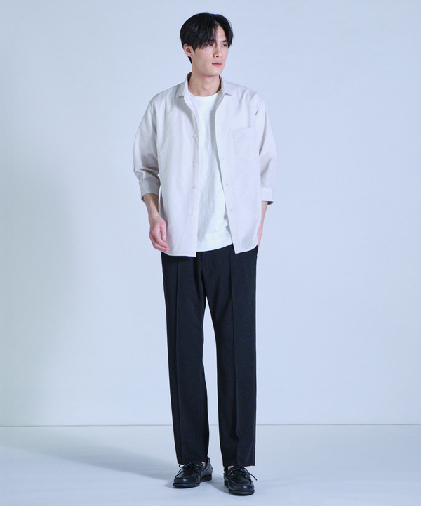 プリントシアサッカークロップドスリーブシャツ 詳細画像 4