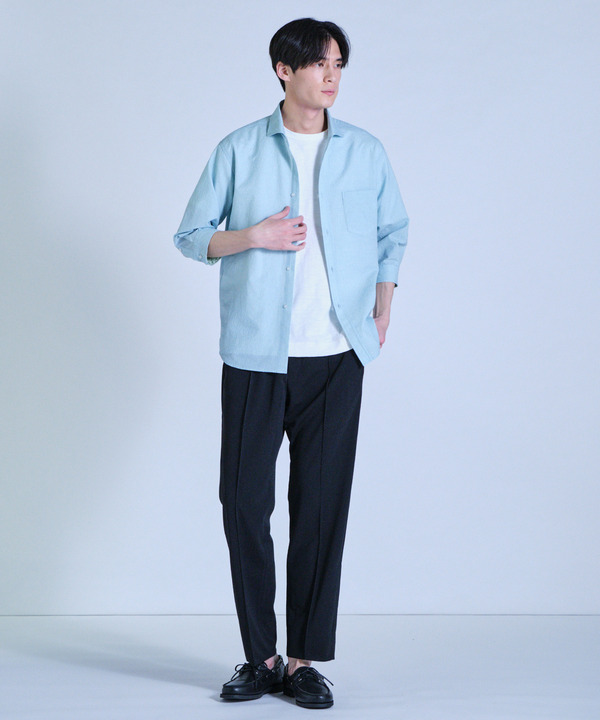 プリントシアサッカークロップドスリーブシャツ 詳細画像 8