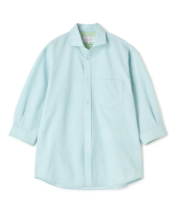 プリントシアサッカークロップドスリーブシャツ 詳細画像 ミント 1