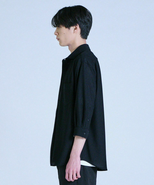 ハニカムジャージー七分袖シャツ<ストレッチ・ハンドウォッシャブル> 詳細画像 13