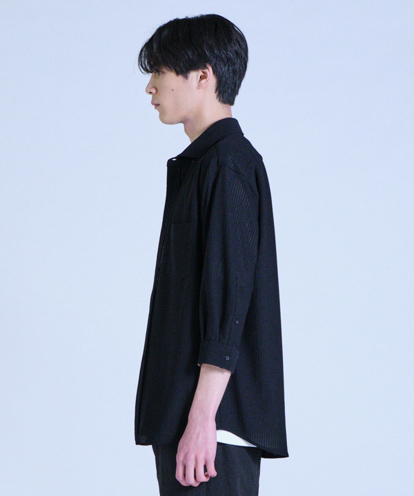 ハニカムジャージー七分袖シャツ<ストレッチ・ハンドウォッシャブル> 詳細画像 14