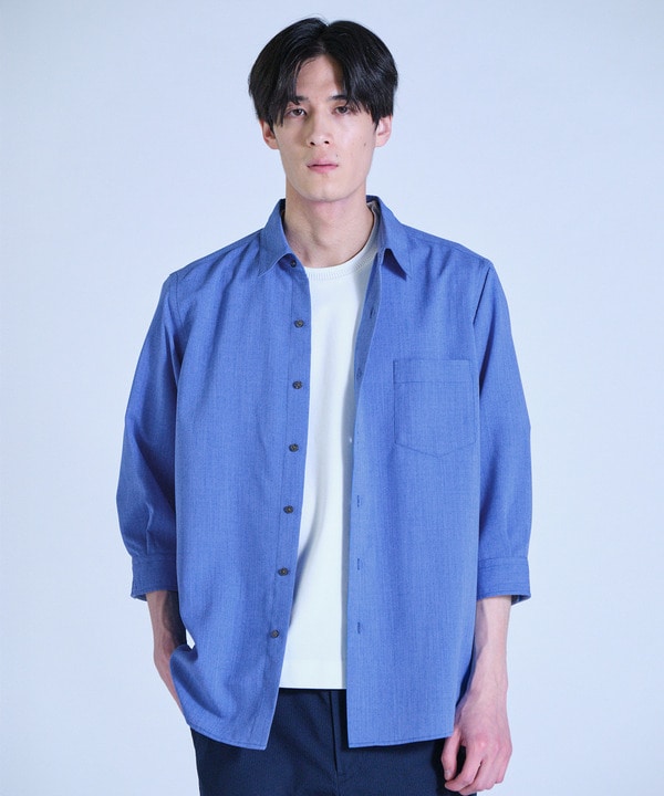 リネンライククロップドスリーブシャツ＜ハンドウォッシャブル＞ 詳細画像 10